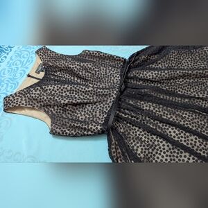 Jessica Howard sheer black dress, size 12, polka dots, knee length.